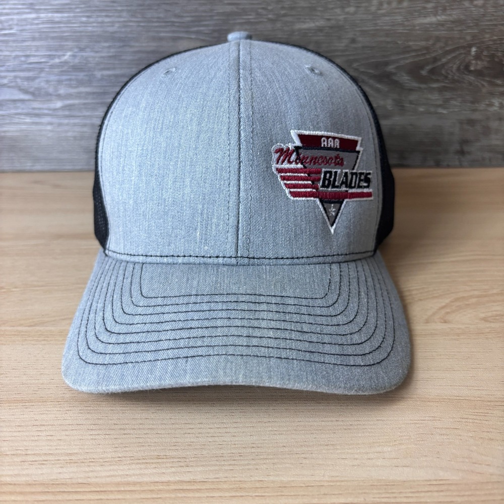 Minnesota Blades Hat Cap Snap Back Gray Hockey AAA Outdoors